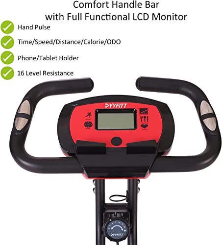 YYFITT 2-In-1 Foldable Exercise Bike monitor